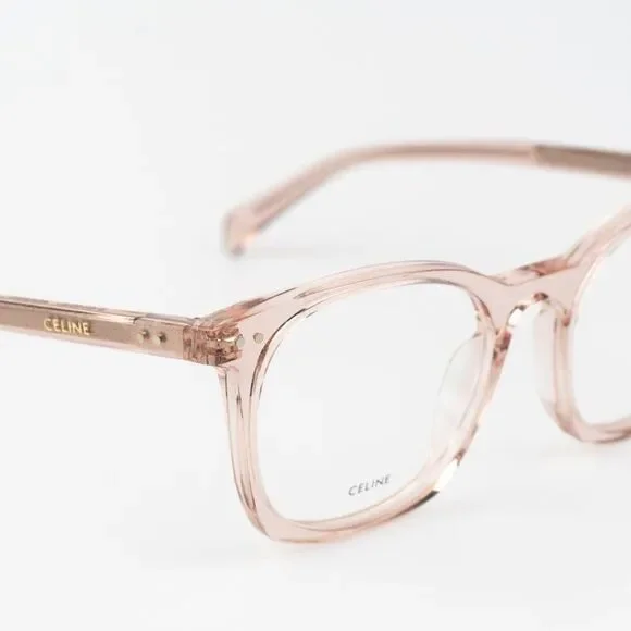 Celine THIN Women Eyeglasses Shiny Rose Demo Square CL50058I 074 BRAND NEW - Picture 7 of 9